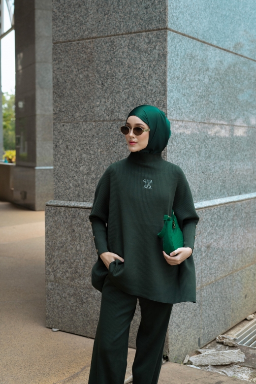 Anya Knit Set - dark green